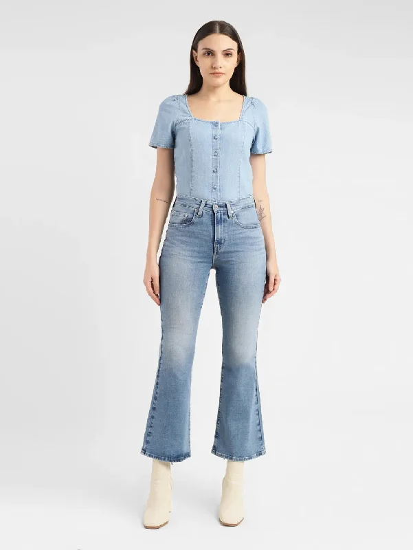 Women's High Rise 726 Flared Fit Jeans Elegant Wide-Leg Jeans