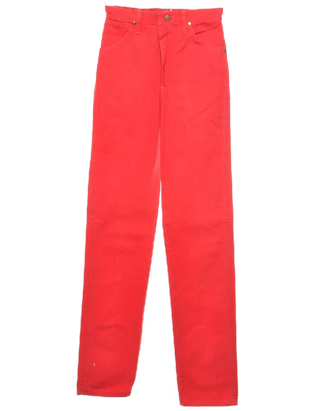 Wrangler Red Classic Jeans - W26 L36 Elegant Tapered Leg Denim