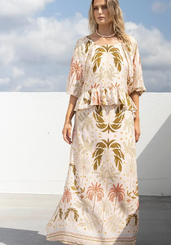 Island Dreams Maxi Skirt & Top Set patchwork skirt art