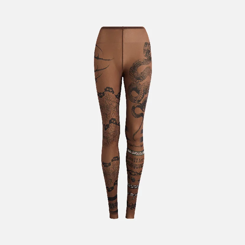 Jean Paul Gaultier x KNWLS Legging Printed Trompe L'Ceil Tattoo - Ebene