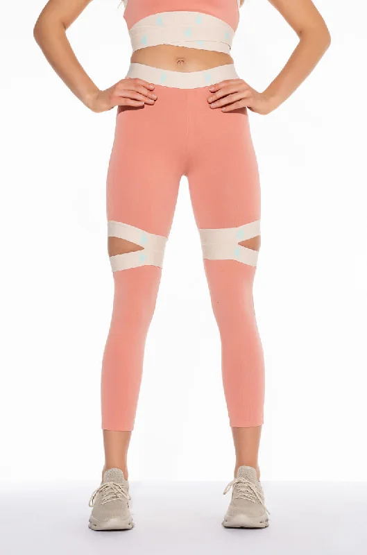 KAPPA CUTOUT LEGGING WITH PRINTED WAISTBAND