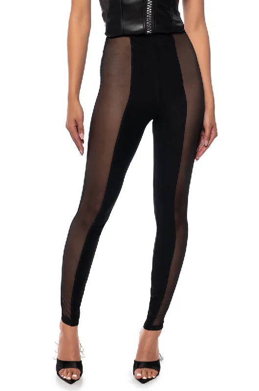 KENNA PANEL MESH LEGGING IN BLACK