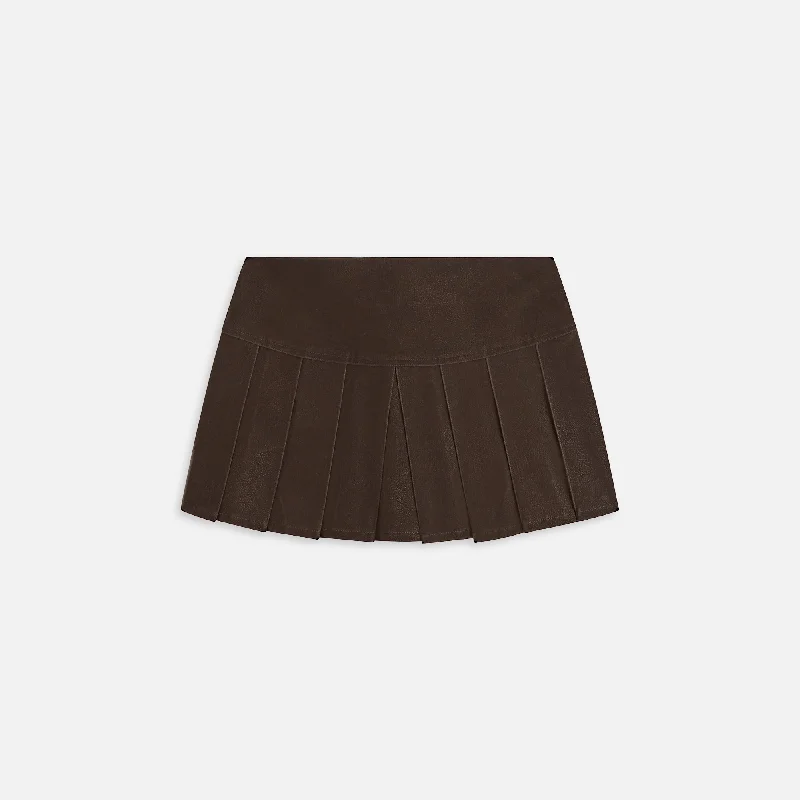 Kith Women Tyla Patina Pleated Skirt - Zoom leather skirt bold