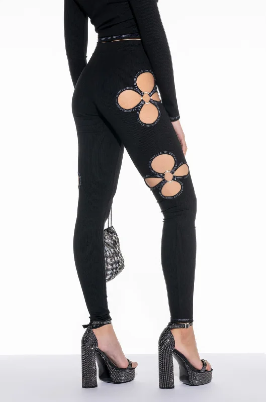 KYLIE CUT OUT RIBBED LEGGING