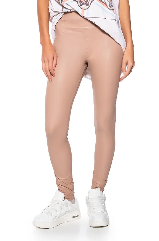 RIO HIGH RISE LEGGING WITH 4 WAY STRETCH IN BEIGE