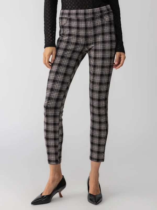 Runway Semi High Rise Legging Almond Plaid