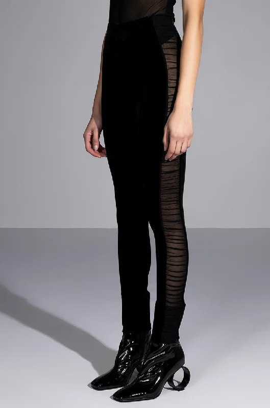 WRITTEN IN THE STARS VELVET WITH MESH DETAIL LEGGINGS