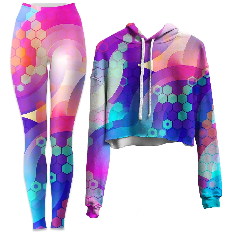 Bubbly Crop Hoodie and Leggings Combo