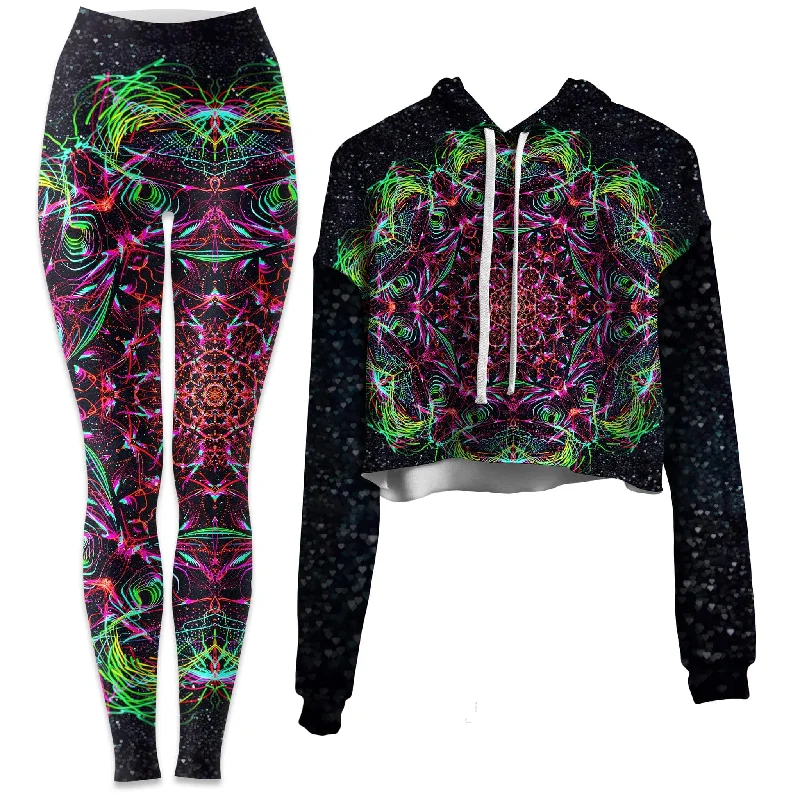 Galactic Portal Crop Hoodie and Leggings Combo