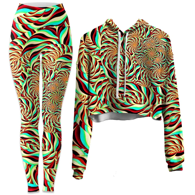 Horizon Trippy Crop Hoodie and Leggings Combo