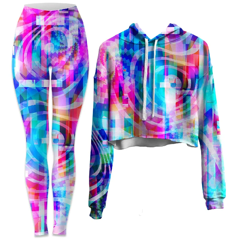 Motherboard Crop Hoodie and Leggings Combo