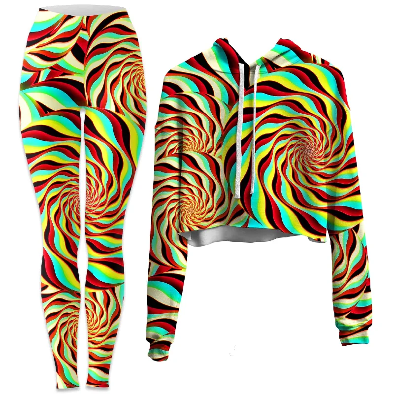 Pineal Swirl Crop Hoodie and Leggings Combo