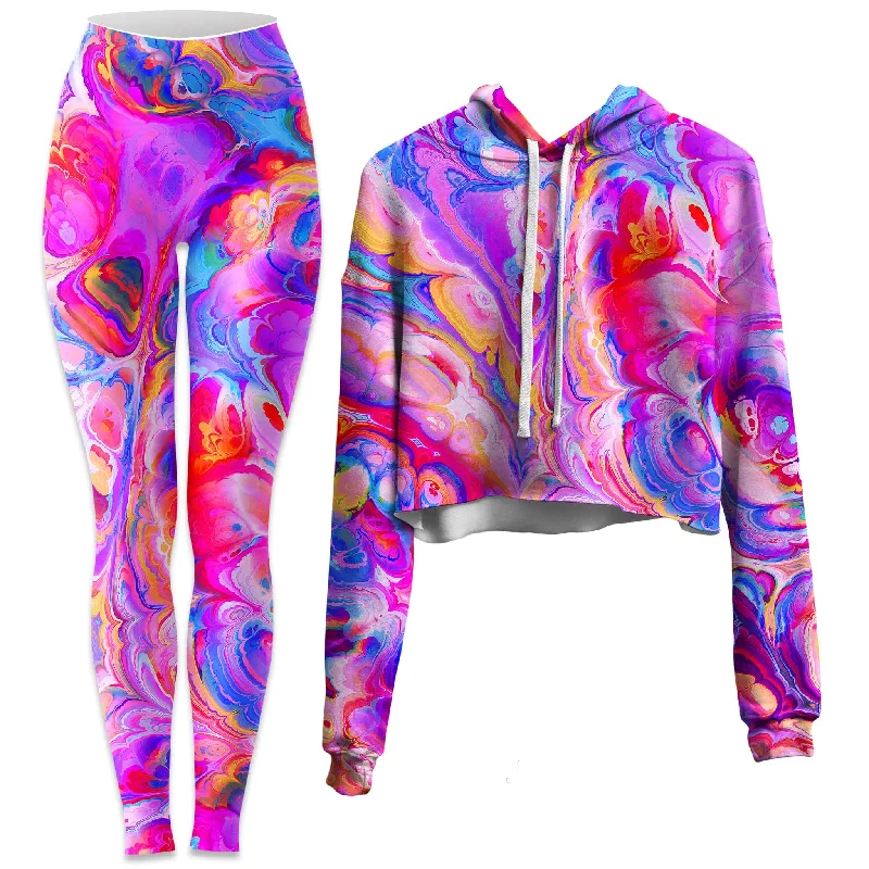 Plasma Flow Crop Hoodie and Leggings Combo