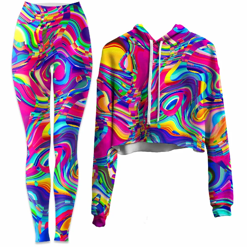 Psych Dip Crop Hoodie and Leggings Combo