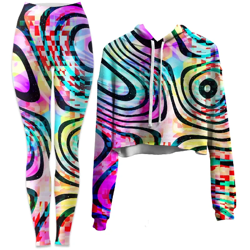 Psytrance Crop Hoodie and Leggings Combo