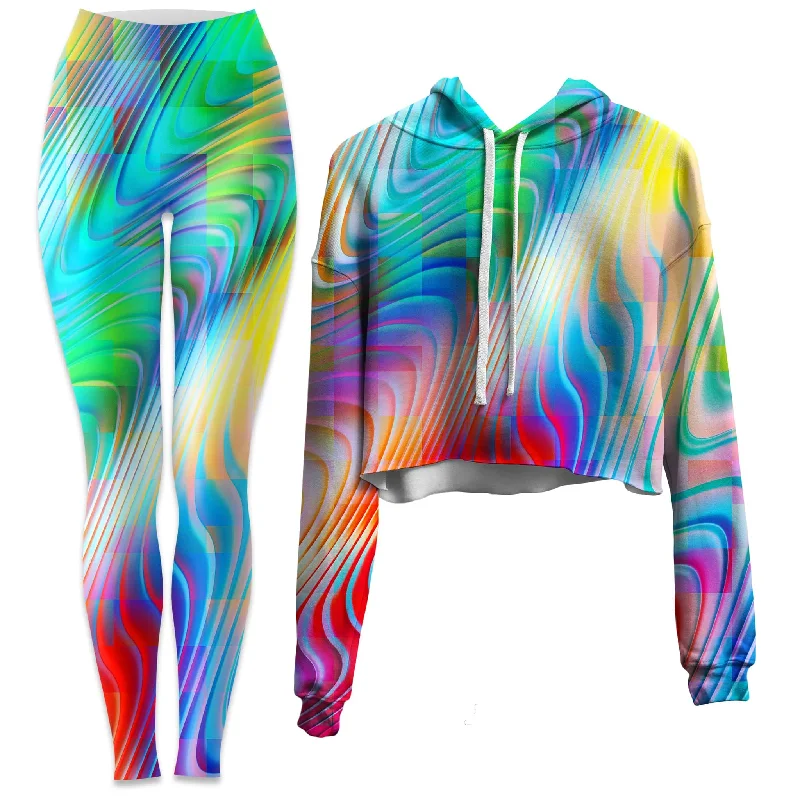 Rainbow Prism Crop Hoodie and Leggings Combo