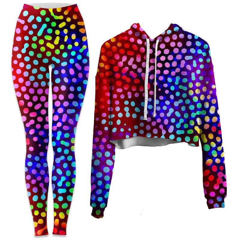 Solar Dots Crop Hoodie and Leggings Combo