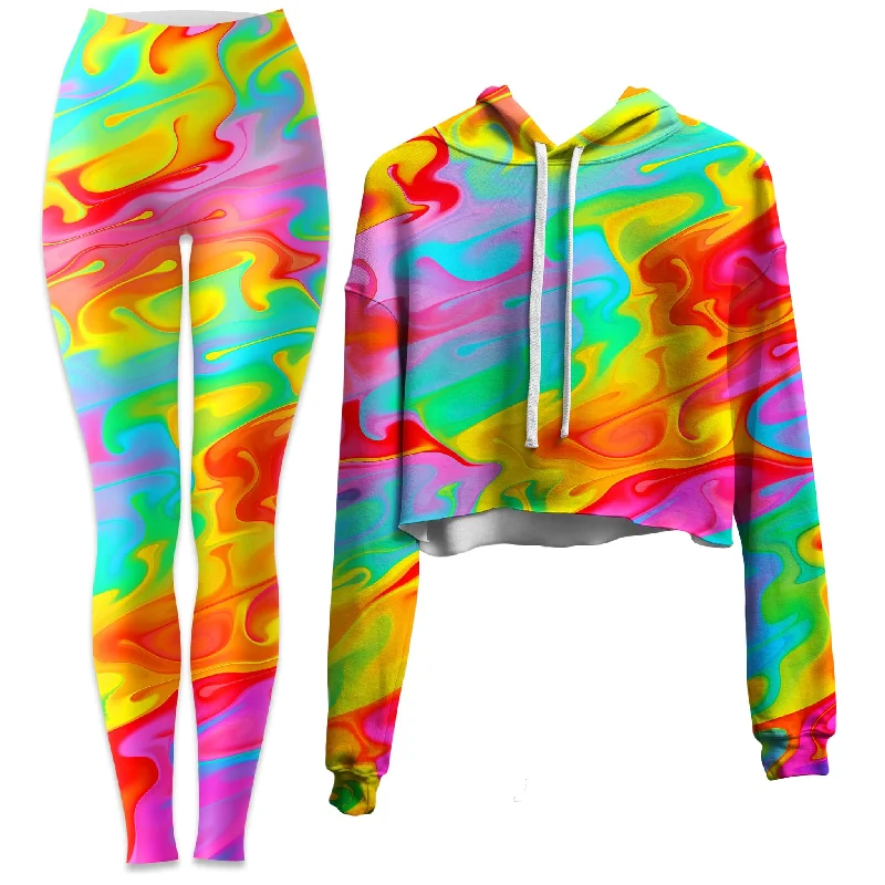 Summer Solstice Crop Hoodie and Leggings Combo