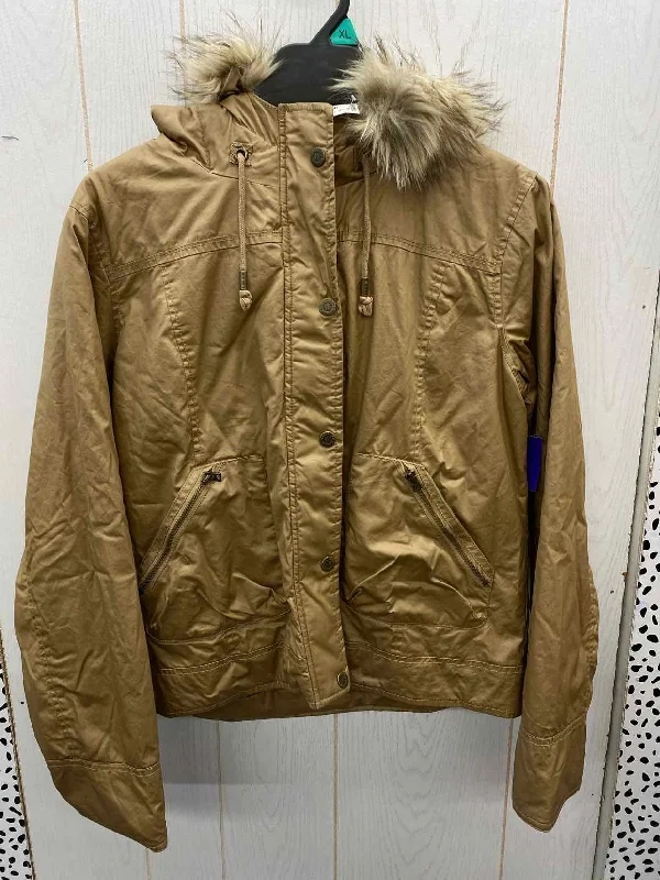 Aeropostale Tan Junior Size L/XL Jacket (Outdoor) Chenille Fabric Brocade Fabric Lace Fabric Aeropostale Tan Junior Size L/XL Jacket (Outdoor) Chenille Fabric Brocade Fabric Lace Fabric
