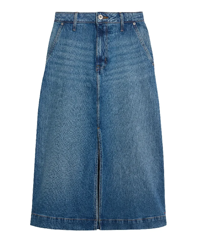 Allie Denim Midi Skirt - Light Denim corduroy skirt durable