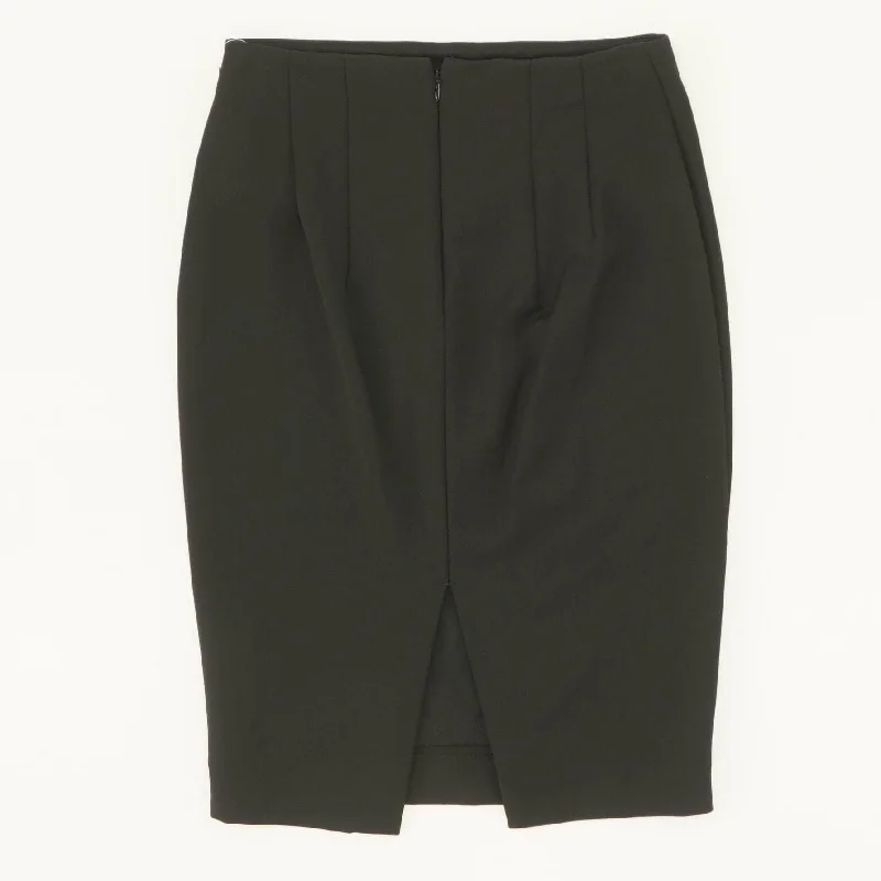 Black Solid Midi Skirt cashmere skirt soft