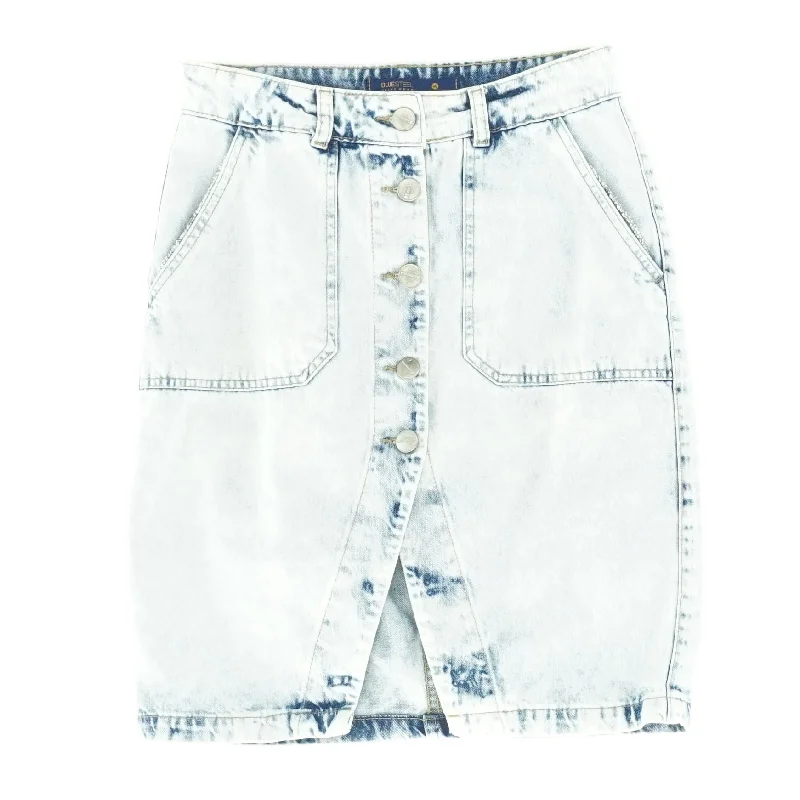 Blue Solid Mini Skirt cotton skirt soft