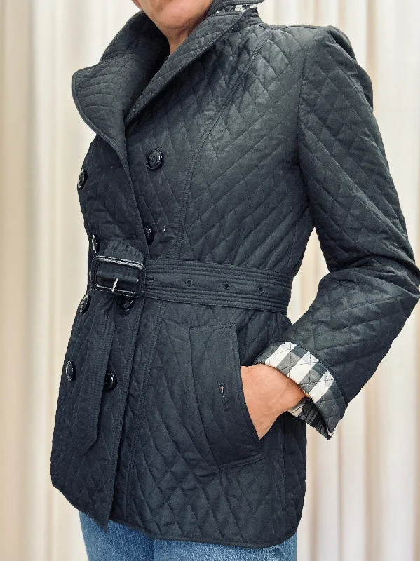 BURBERRY Quilted Jacket with Belt / M