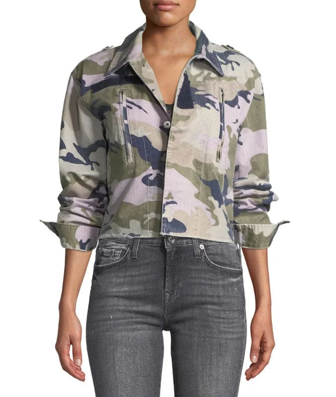 Camo Print Cropped Jacket