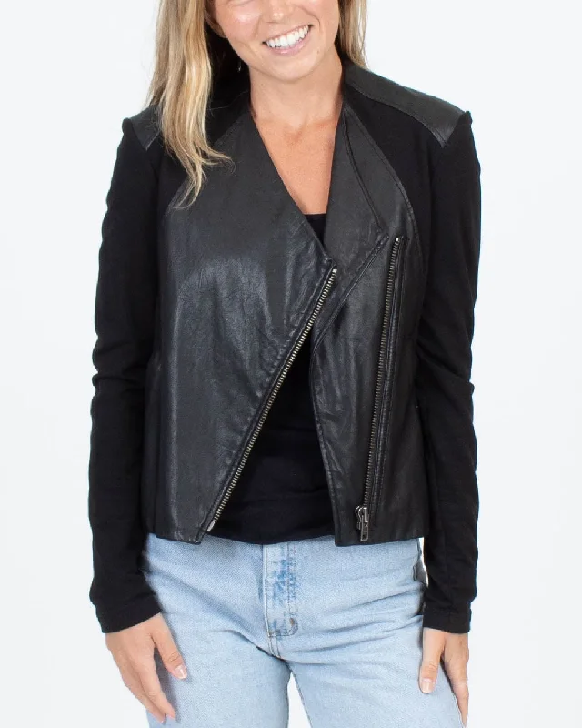 Contrasting Leather Jacket