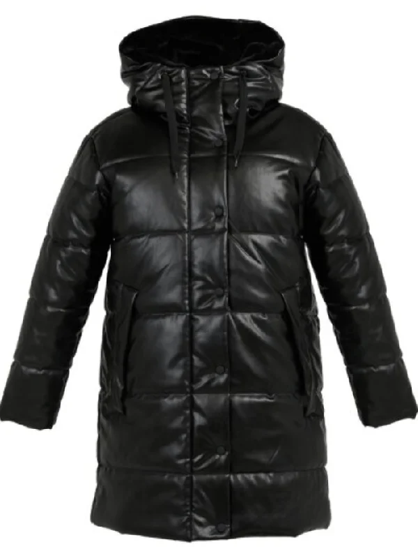 Freed Blake Quilted Vegan Leather Jacket With Hood In Black Denim Fabric Leather Fabric Suede Fabric Freed Blake Quilted Vegan Leather Jacket With Hood In Black Denim Fabric Leather Fabric Suede Fabric