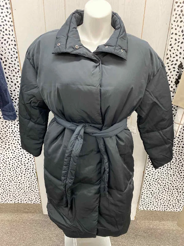 Daily Ritual Black Womens Size 16 Jacket (Outdoor) Stand-Up Collar Roll-Neck Collar Turtle Neck Daily Ritual Black Womens Size 16 Jacket (Outdoor) Stand-Up Collar Roll-Neck Collar Turtle Neck