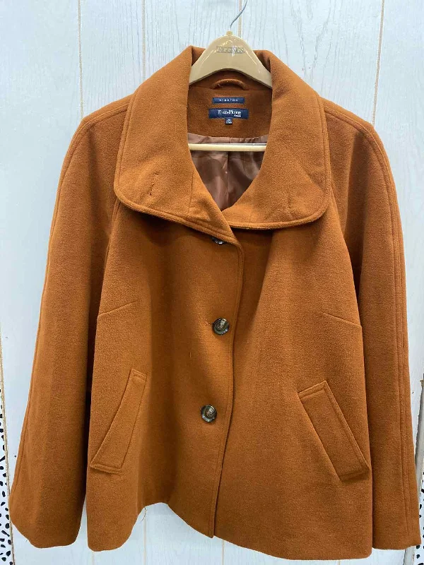 Evan Picone Orange Womens Size 3X Jacket (Outdoor) Knit Jacket Woven Jacket Fleece Jacket Evan Picone Orange Womens Size 3X Jacket (Outdoor) Knit Jacket Woven Jacket Fleece Jacket