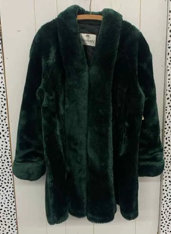 Green Womens Size L/XL Jacket (Outdoor) Ribbed Jacket Pleated Jacket Ruffled Jacket Green Womens Size L/XL Jacket (Outdoor) Ribbed Jacket Pleated Jacket Ruffled Jacket