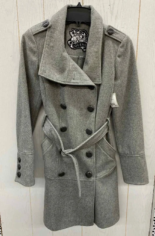 GUESS Gray Womens Size Small Jacket (Outdoor) Knit Fabric Woven Fabric Fleece Fabric GUESS Gray Womens Size Small Jacket (Outdoor) Knit Fabric Woven Fabric Fleece Fabric
