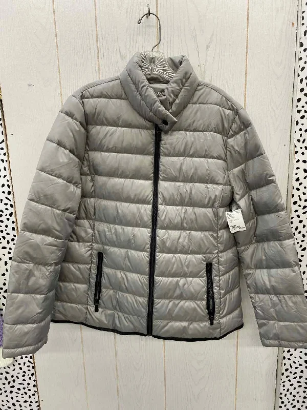 Kenneth Cole Gray Womens Size XL Jacket (Outdoor) Fleece Fabric Down Fabric Feather Fabric Kenneth Cole Gray Womens Size XL Jacket (Outdoor) Fleece Fabric Down Fabric Feather Fabric