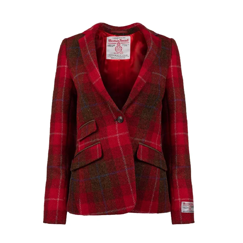 Ladies Iona Harris Tweed Jacket Ha222-A1 Red Check Mesh Jacket Canvas Jacket Denim Jacket Ladies Iona Harris Tweed Jacket Ha222-A1 Red Check Mesh Jacket Canvas Jacket Denim Jacket