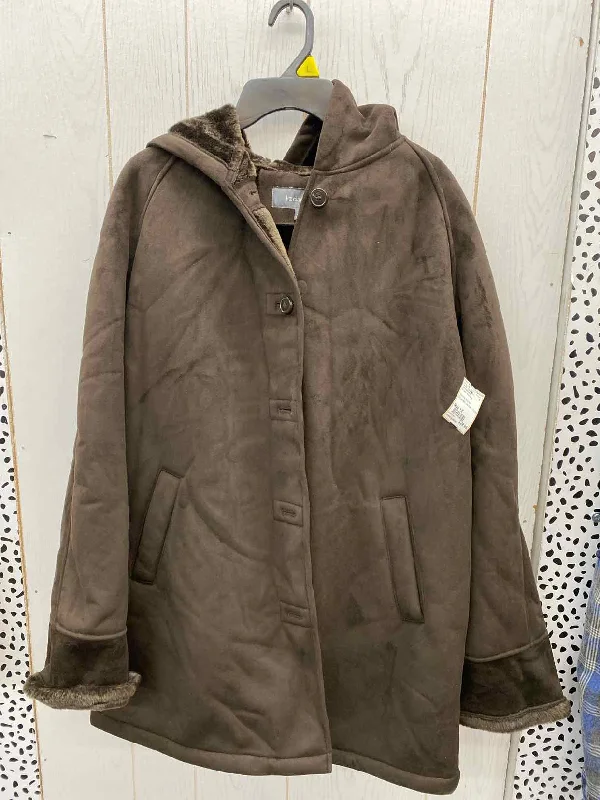 Liz Claiborne Brown Womens Size 1X Jacket (Outdoor) Striped Jacket Polka Dot Jacket Floral Jacket Liz Claiborne Brown Womens Size 1X Jacket (Outdoor) Striped Jacket Polka Dot Jacket Floral Jacket