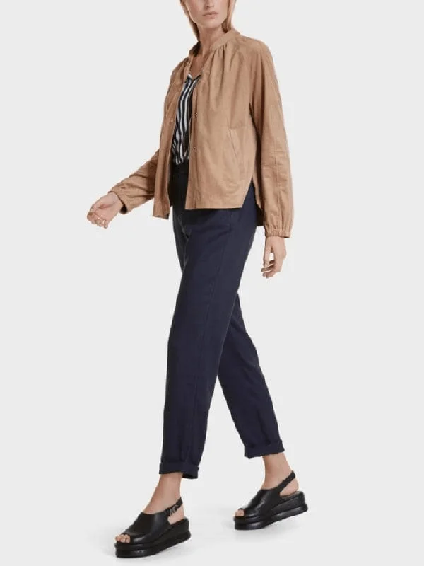 Marc Cain Collections T Fudge Faux Suede Jacket SC 31.28 J26 COL 618 Embroidered Jacket Appliqued Jacket Beaded Jacket