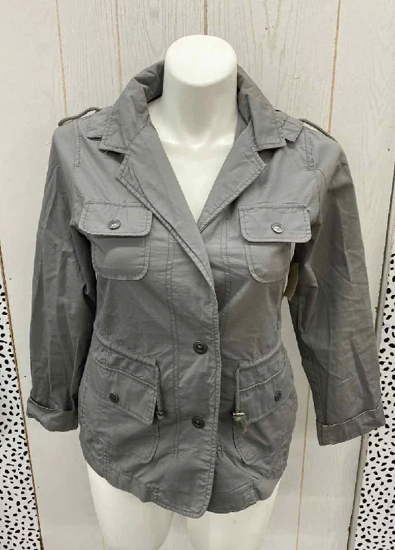 Maurices Gray Womens Size L Jacket (Outdoor) Notch Collar Jacket Peter Pan Collar Jacket Cowl Neck Jacket Maurices Gray Womens Size L Jacket (Outdoor) Notch Collar Jacket Peter Pan Collar Jacket Cowl Neck Jacket
