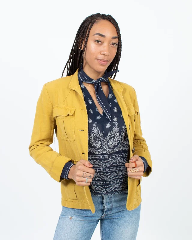 Mustard Yellow Button Down Jacket