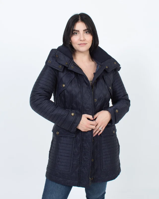 Navy Diamond Quilted Jacket