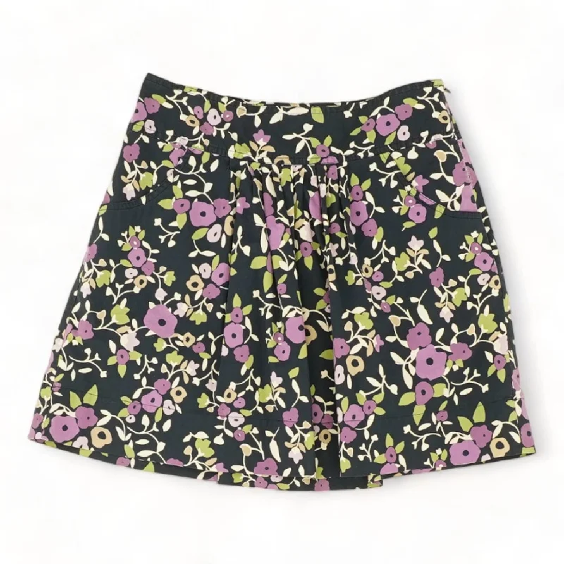Navy Floral Mini Skirt lace skirt romantic