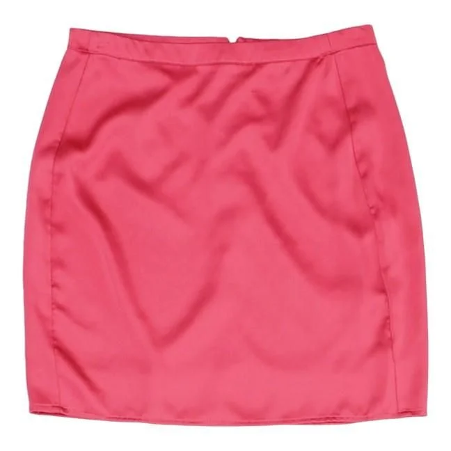 Pink Solid Mini Skirt relaxed fit skirt