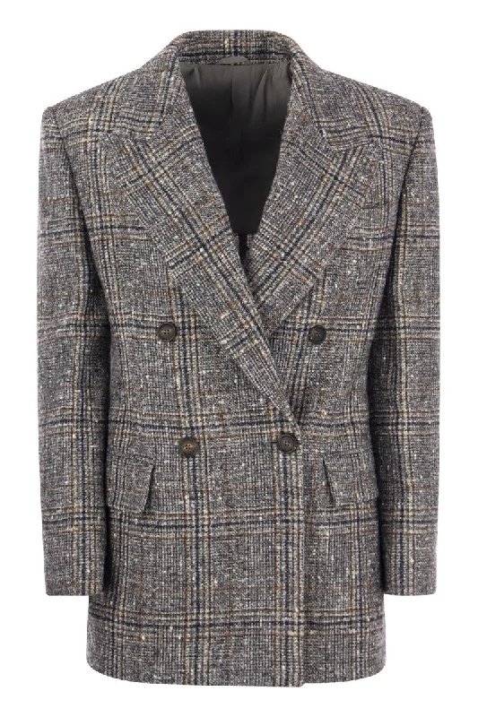 Prince of Wales wool and alpaca jacket with necklace Plaid Jacket Tartan Jacket Houndstooth Jacket Prince of Wales wool and alpaca jacket with necklace Plaid Jacket Tartan Jacket Houndstooth Jacket