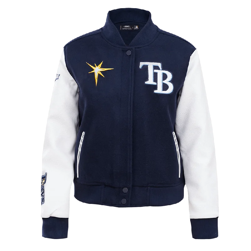 Rays Women's Pro Standard Navy White Varsity Letterman Jacket