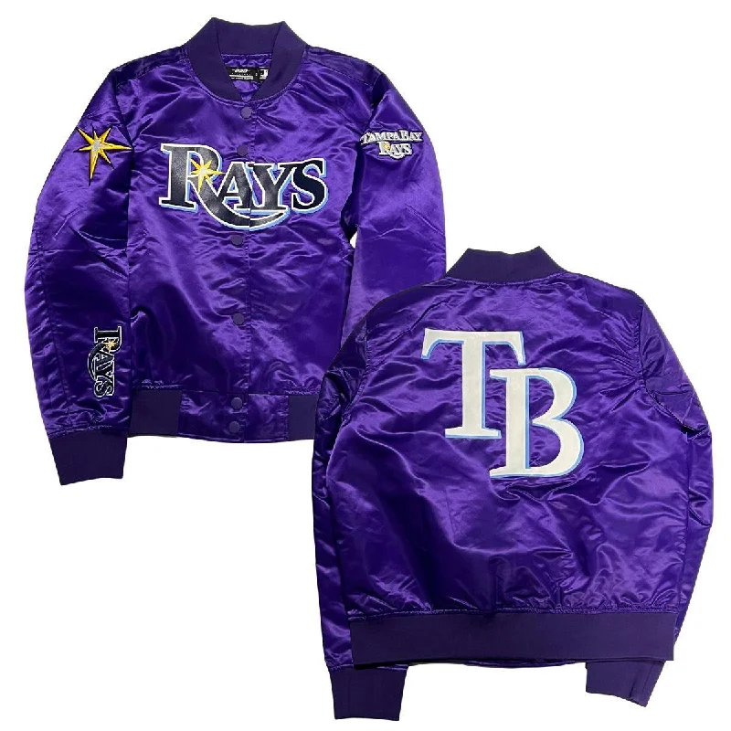 Rays Women's Pro Standard Purple All Logos Satin Jacket