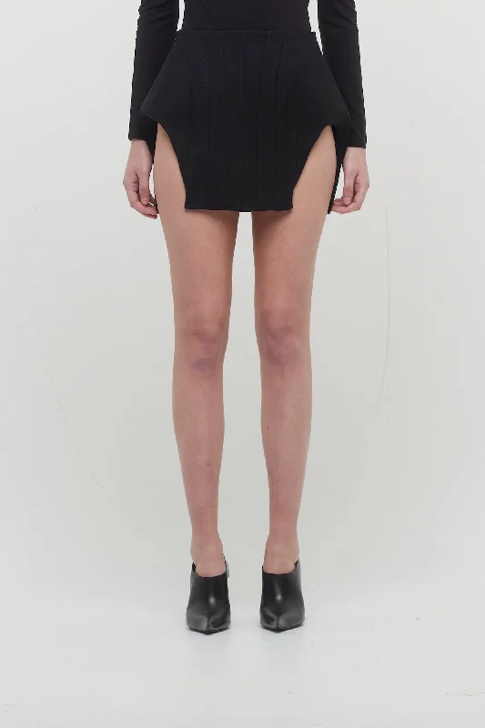 Mugler Viscose Crepe Heavy Fluid Suiting Skirt chiffon skirt flowing