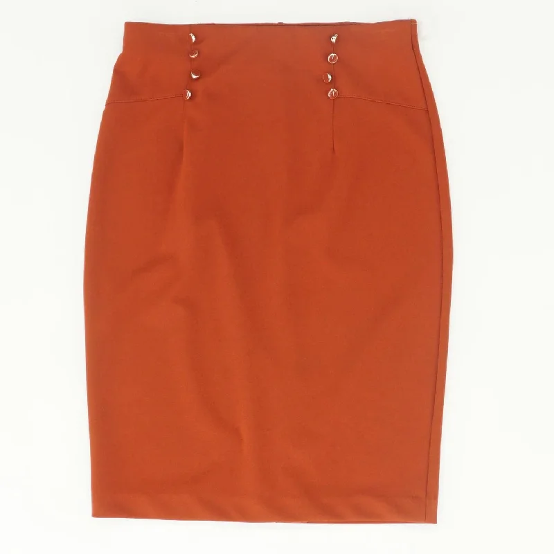 Rust Solid Mini Skirt flowy skirt hem
