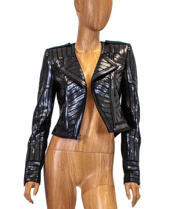 "Suvi" Sequin Moto Jacket