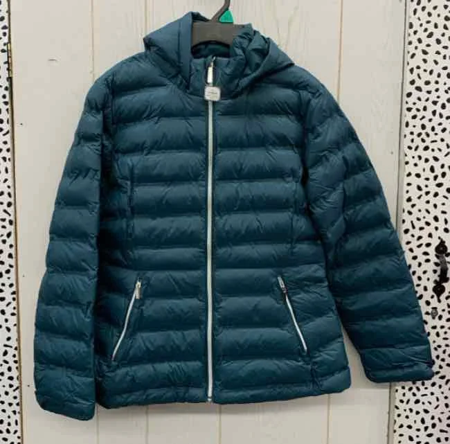 Time & Tru Teal Womens Size M Jacket (Outdoor) Zippered Front Buttoned Front Snap Front Time & Tru Teal Womens Size M Jacket (Outdoor) Zippered Front Buttoned Front Snap Front